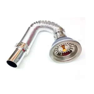 sifon flexible con canastilla para lavaplatos 4" cromado