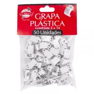 grapa plastica cuadrada 2x14, 22 ,9 , 6 bolsa x 50 unidades induma