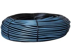 manguera polietileno 1" fina raya azul