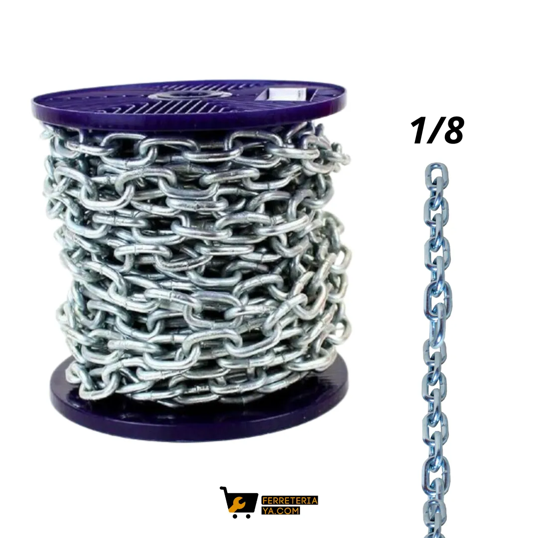 cadena galvanizada 1/8 x mts cadena galvanizada 1/8 x mts