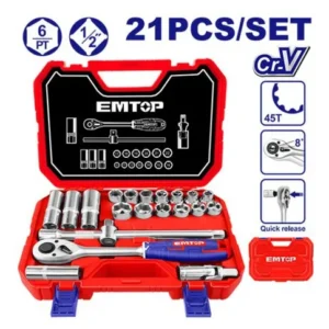 rachet emtop 1/2 21pc c/plast eskt12211