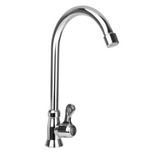 llave sencilla aleacion de zinc cuello en acero inoxidable manija palanca ( yw267)