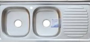 lavaplatos atlantis a/inox sobre poner doble poceta izq 120 x 50