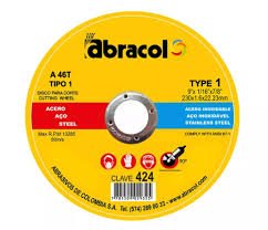 disco corte metal 9" abracol (7705059173899)