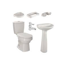 combo sanitario laguna con pedestal y acsesorios beige