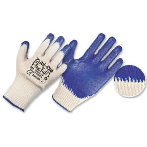 guante hilaza amarillo/azulrecubierto en latex x par