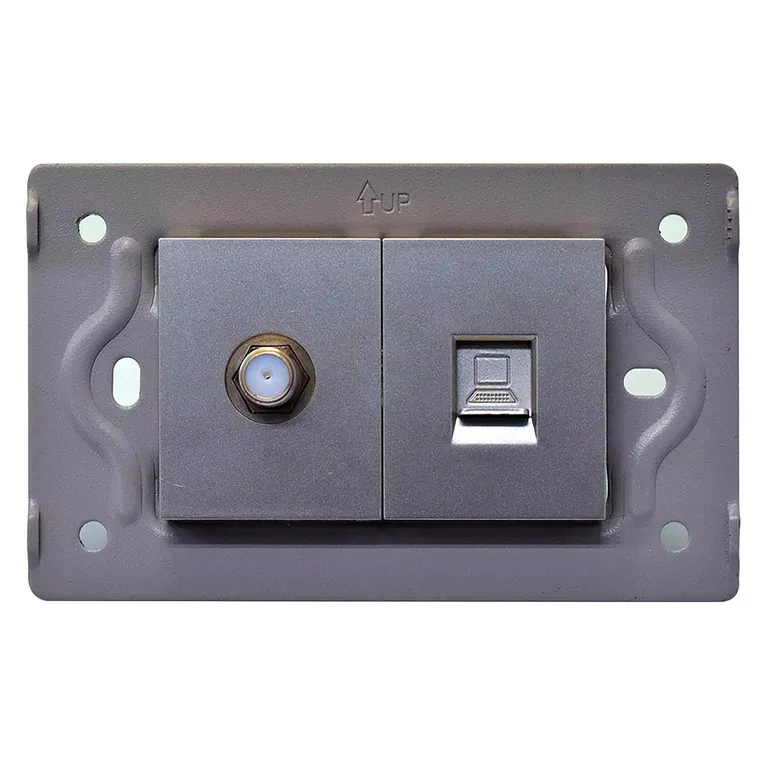 toma lujo gris tv + toma internet con tapa (1005256) toma lujo gris tv + toma internet con tapa (1005256)